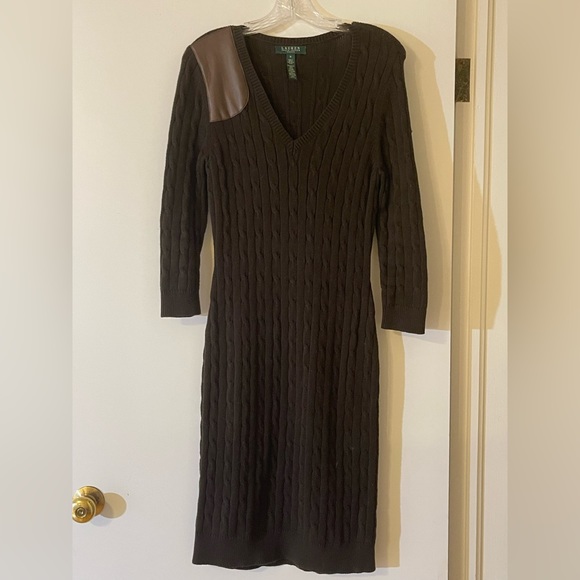 open lace back dress Hunter Green Sweater Dress